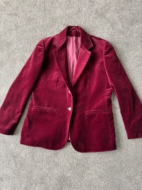 Vintage Oleg Cassini Velvet Blazer - Burgundy